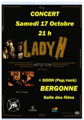Affiche du concert Lady H + Soon à Bergonne